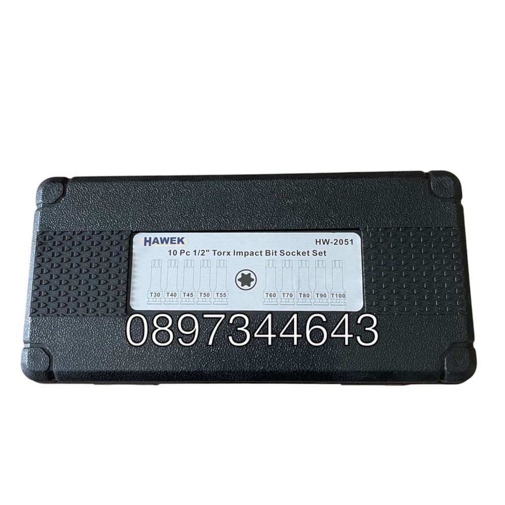 Комплект ударни битове 1/2-торкс 10 части Hawek-HW-2051