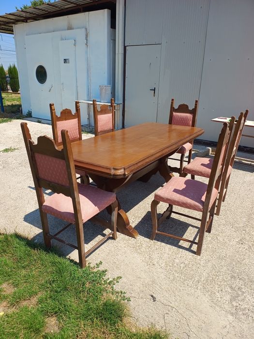 Vând masă și scaune lemn masiv import Italia