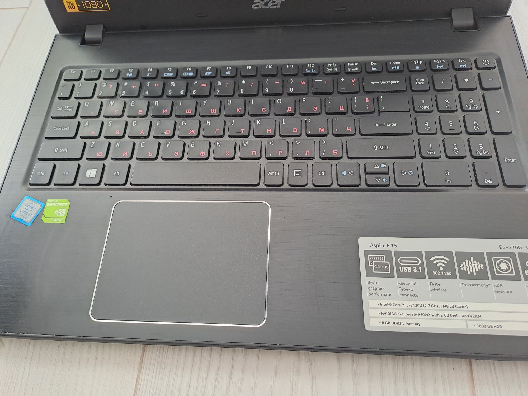 Лаптоп Acer E 15 Aspire в отлично състояние