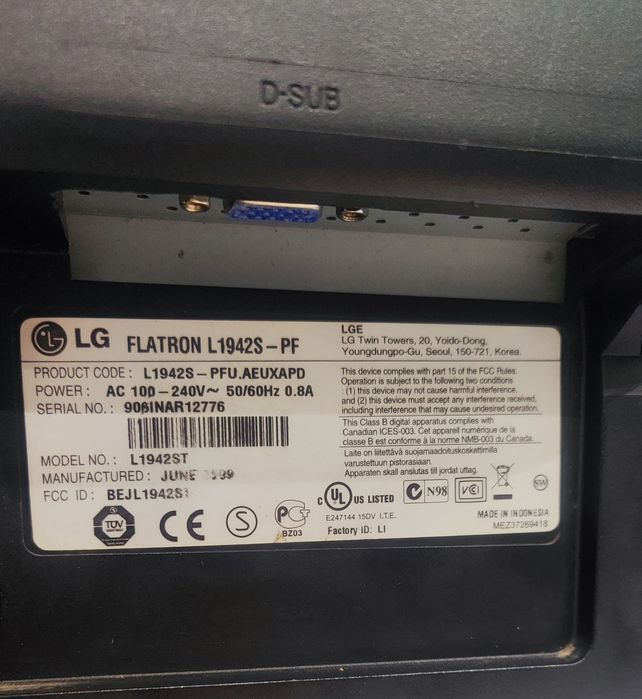 Lg flatron L1942S 75гц