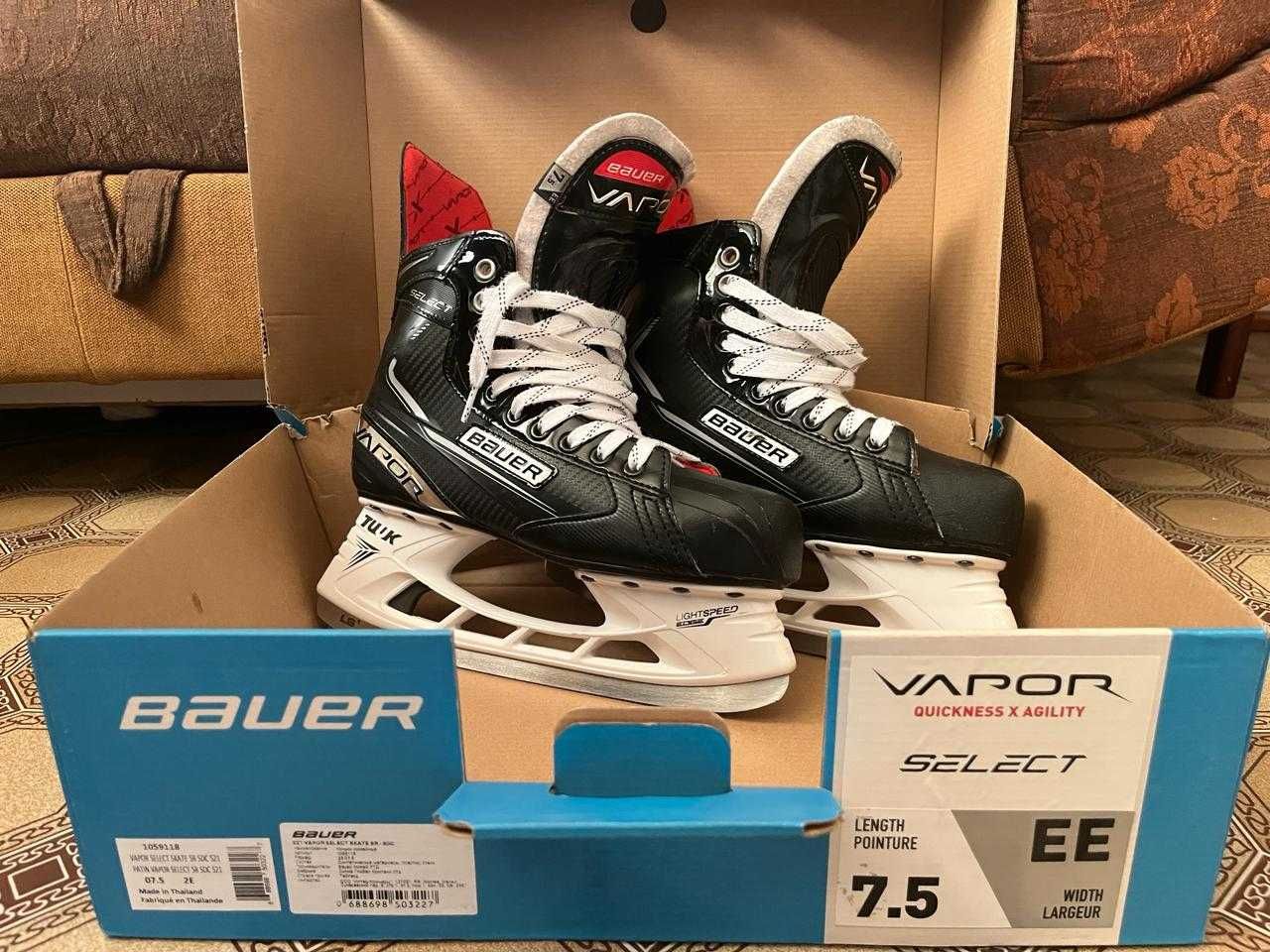 Коньки хоккейные bauer vapor select 2021 + ccm чехлы новые