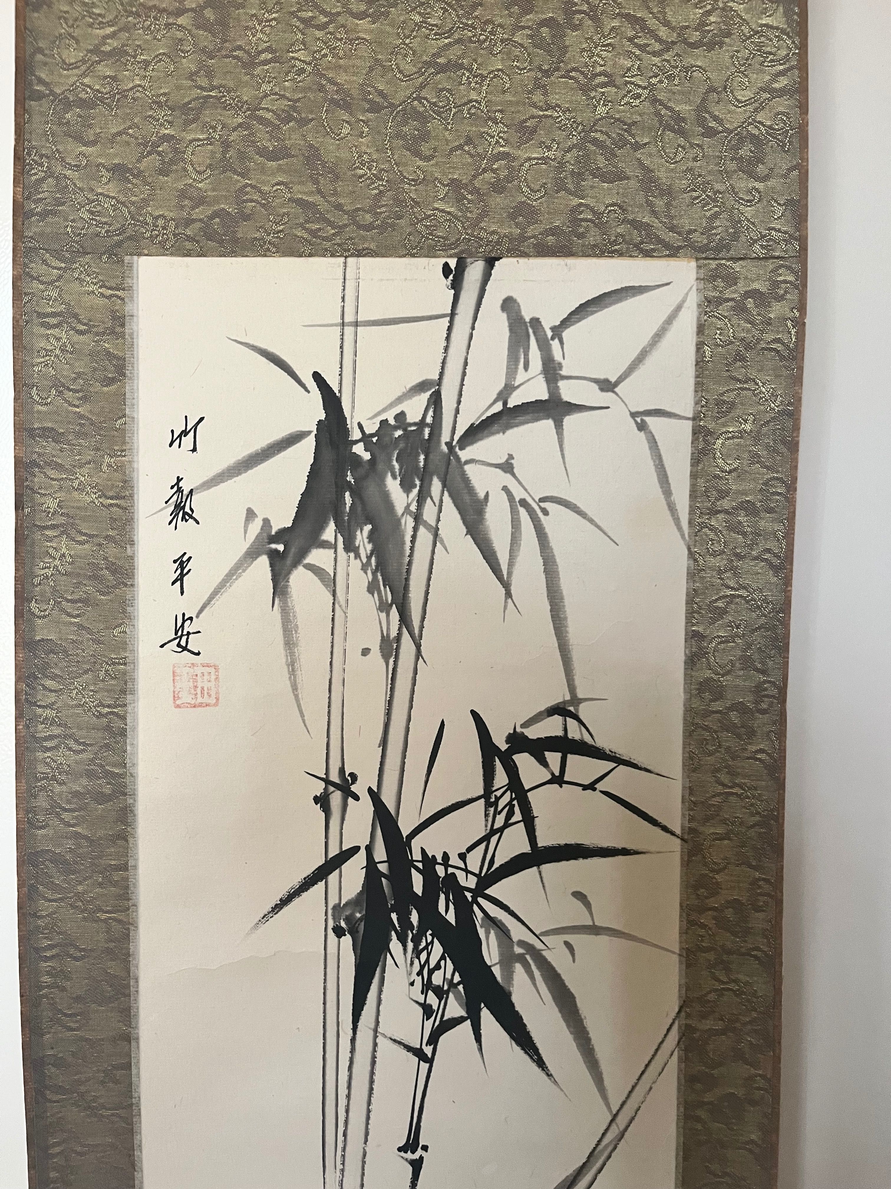 Tablou Chinoiserie Acuarela originala semnata sul hartie pe matase