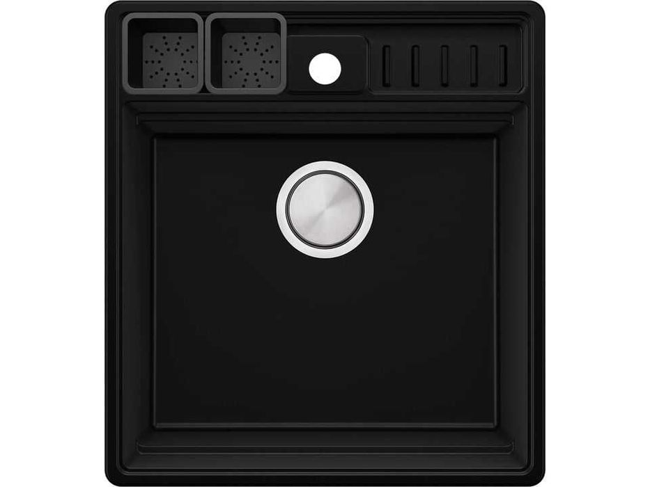 Черна кухненска гранитна мивка Ню Йорк 50 Multispace 480 x 530 мм