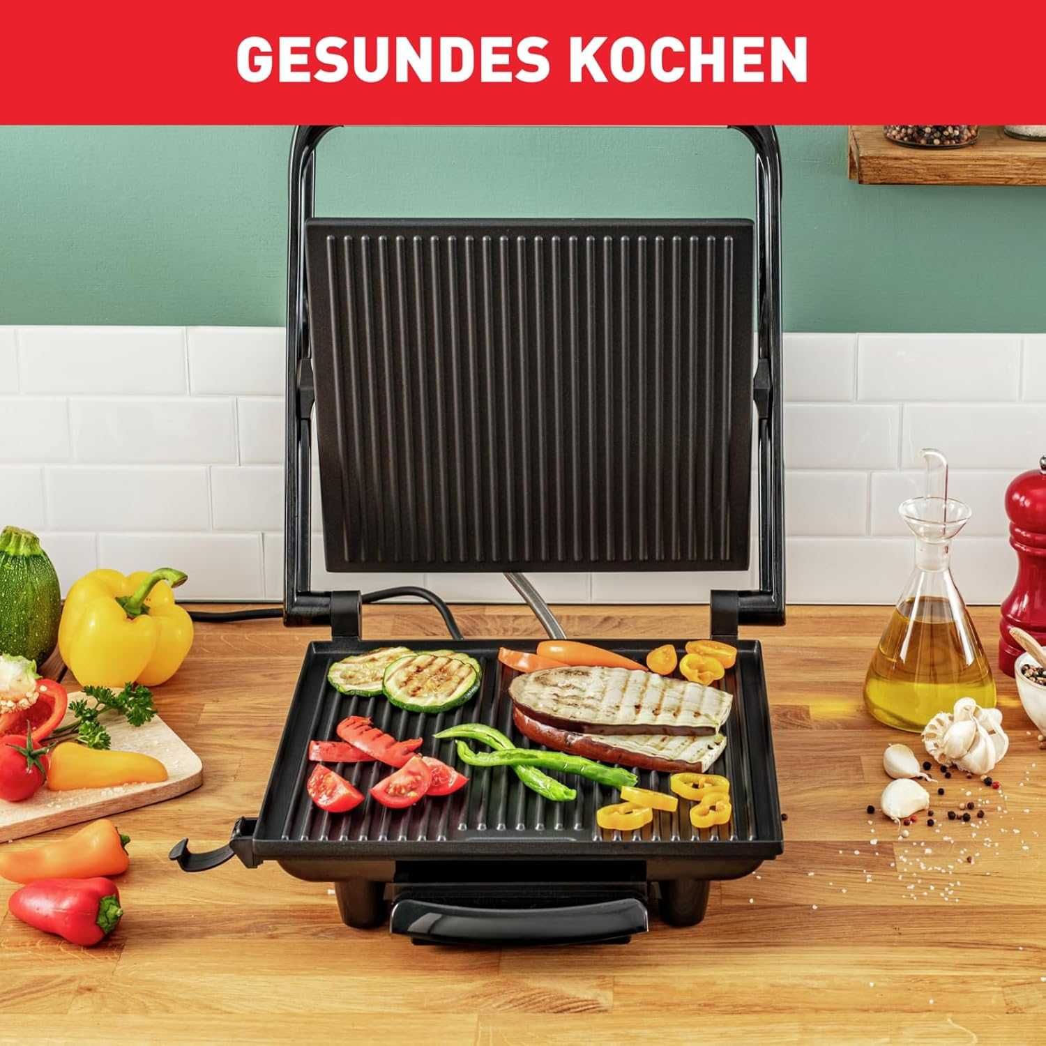 Скара Tefal Inicio - GC241D38, 2000W, незалепващо, оребрена, сребриста