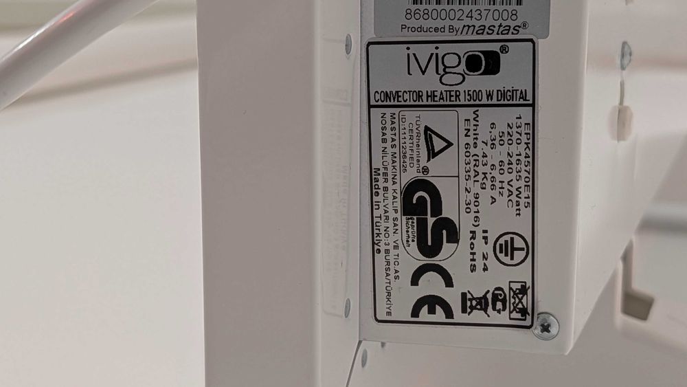 Convector Electric Digital Ivigo 1500W (Termostat + Timer)