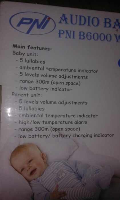 Aparat Audio Baby Monitor Wireless nou PNI B6000necesar inloc. baterie