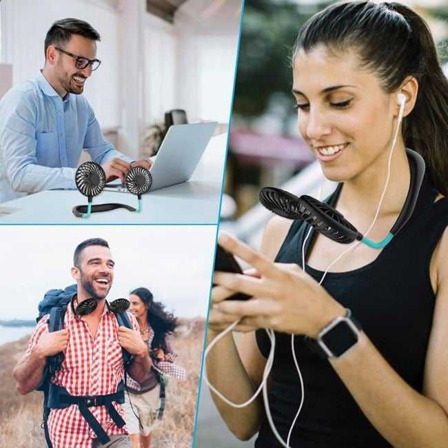 Двоен "Hands Free" вентилатор с гъвкави глави
