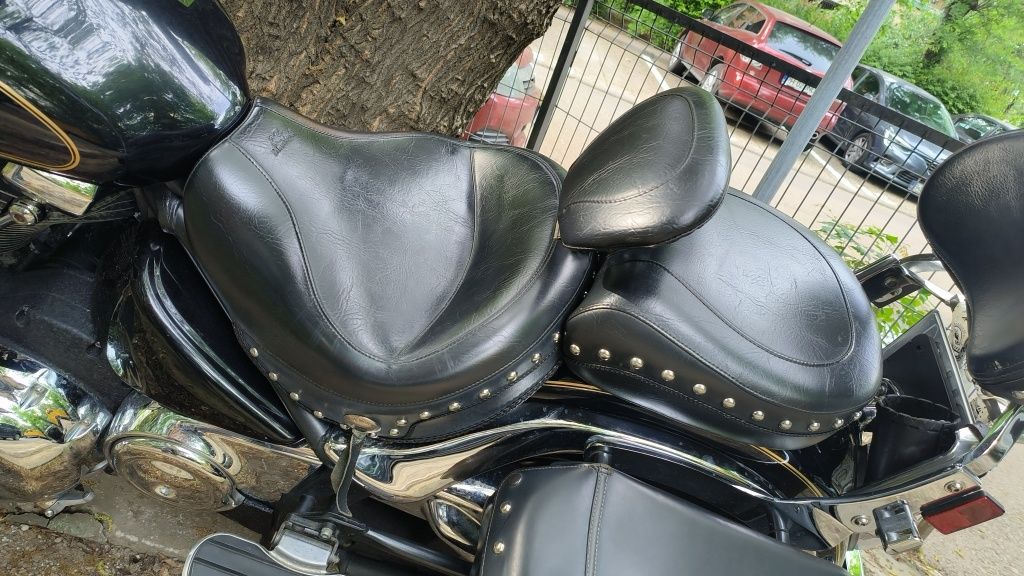 Șei șa Mustang cu backrest reglabil și ghidon Kawasaki Vulcan VN 2000