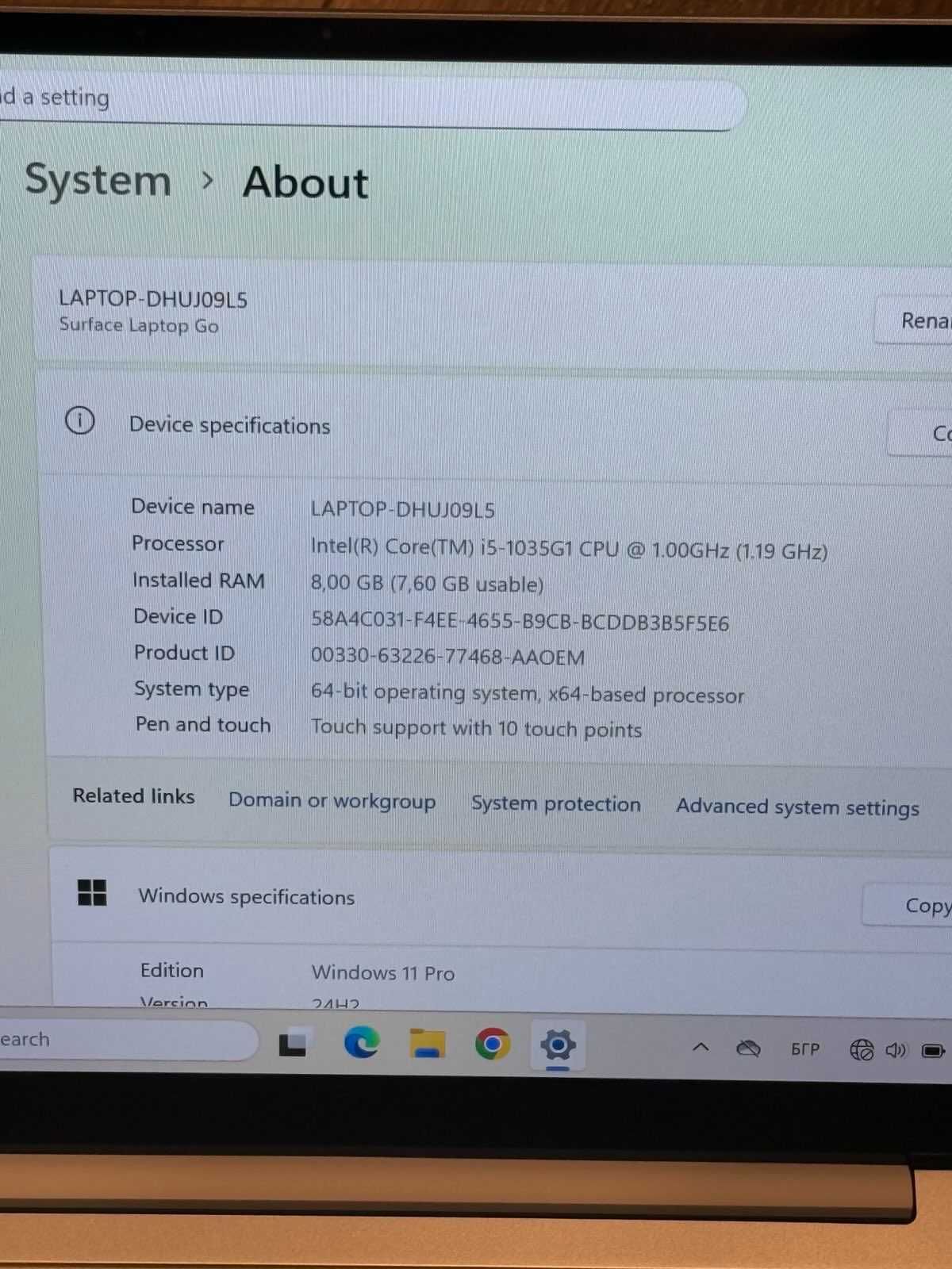 Microsoft Surface Laptop Go i5 10gen/8RAM/256SSD