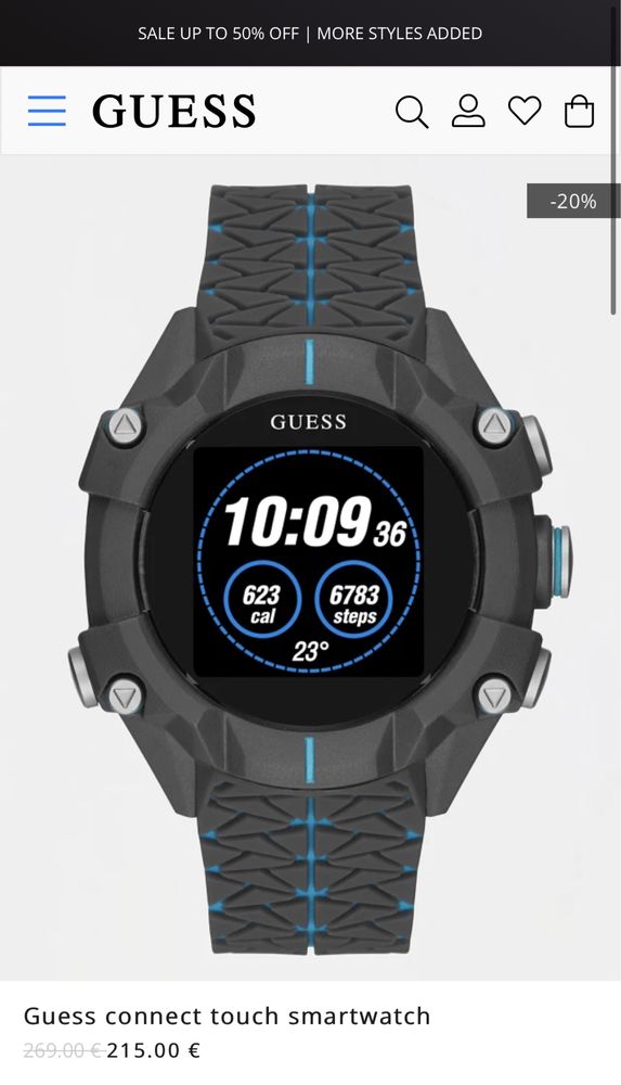 guess connect smartwatch digital+