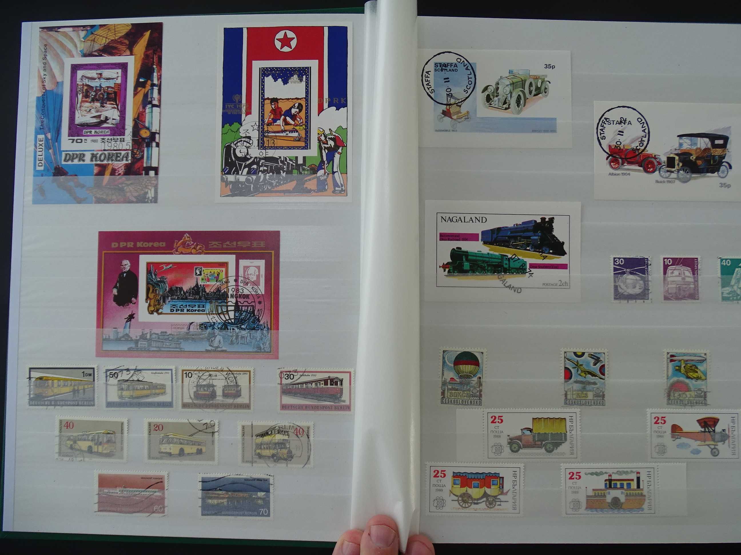 Clasor cu timbre tematice Transporturi (Lot 3)