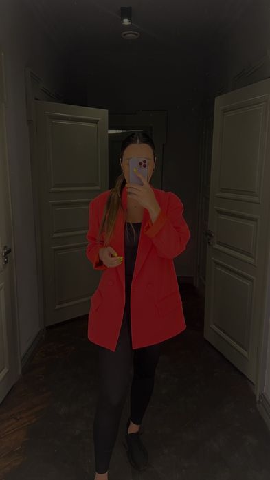 Малиновый/розовый пиджак Оверсайз