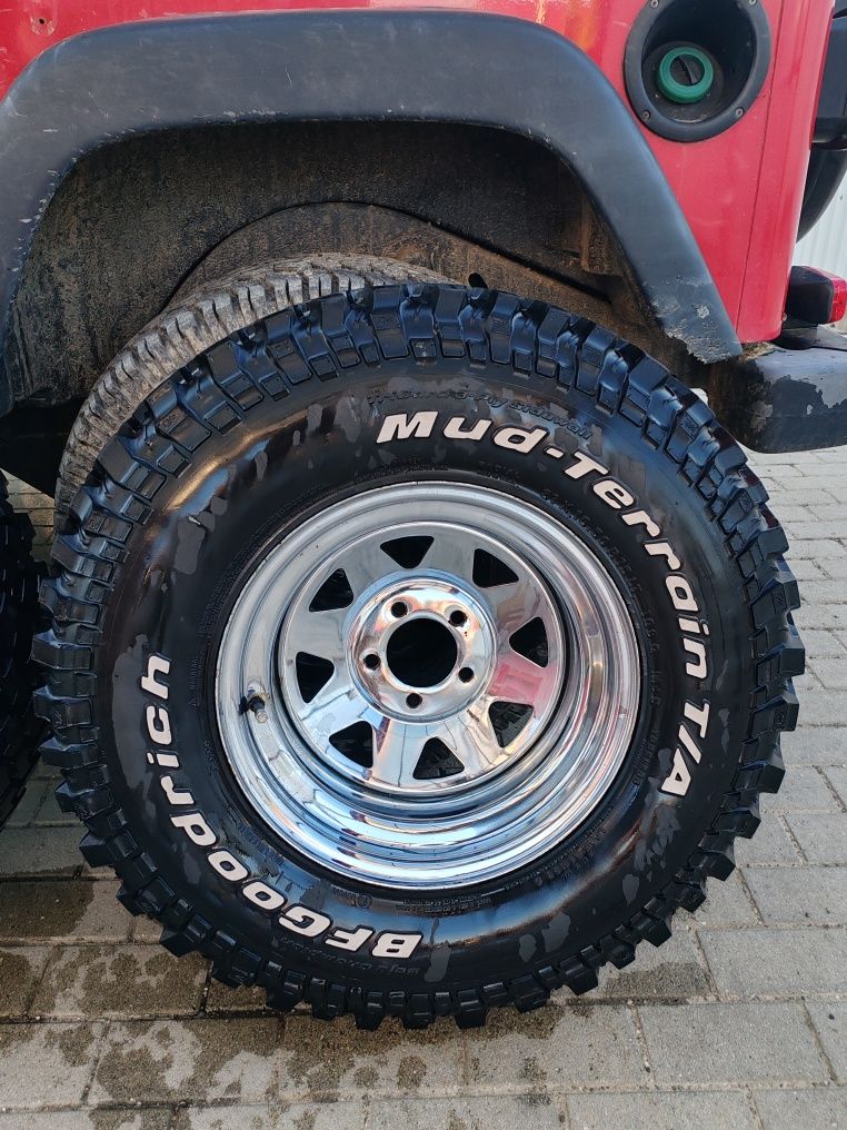 Set roți Jeep Wrangler TJ – BFGoodrich Mud-Terrain T/A + jante cromate
