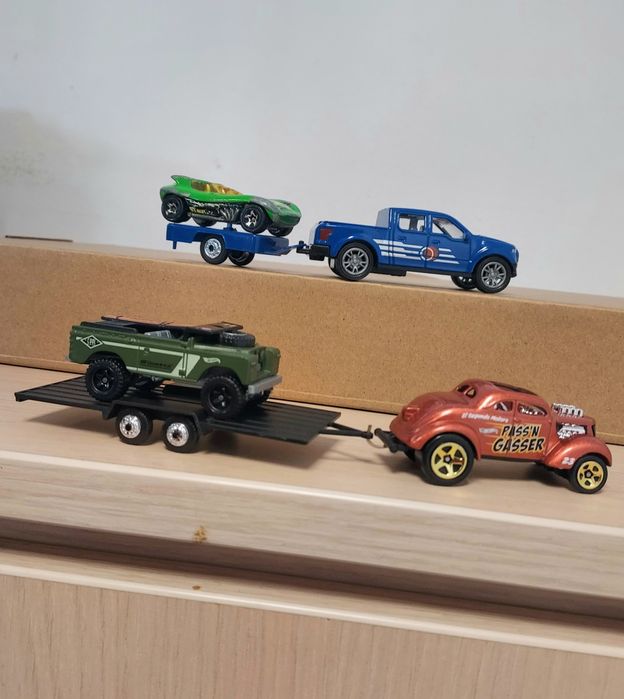 Machete masinute Ford Raptor,Land Rover,Buggy+remorca Hotwheels,Grell