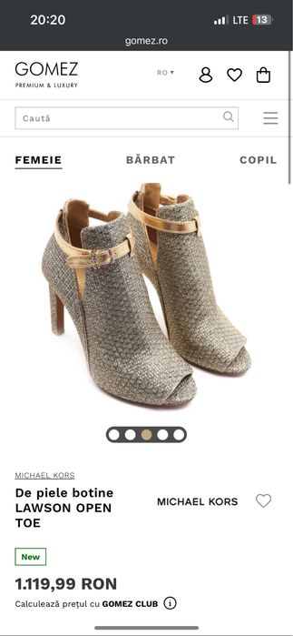 Michael Kors – botine LAWSON open toe,originale, ca noi