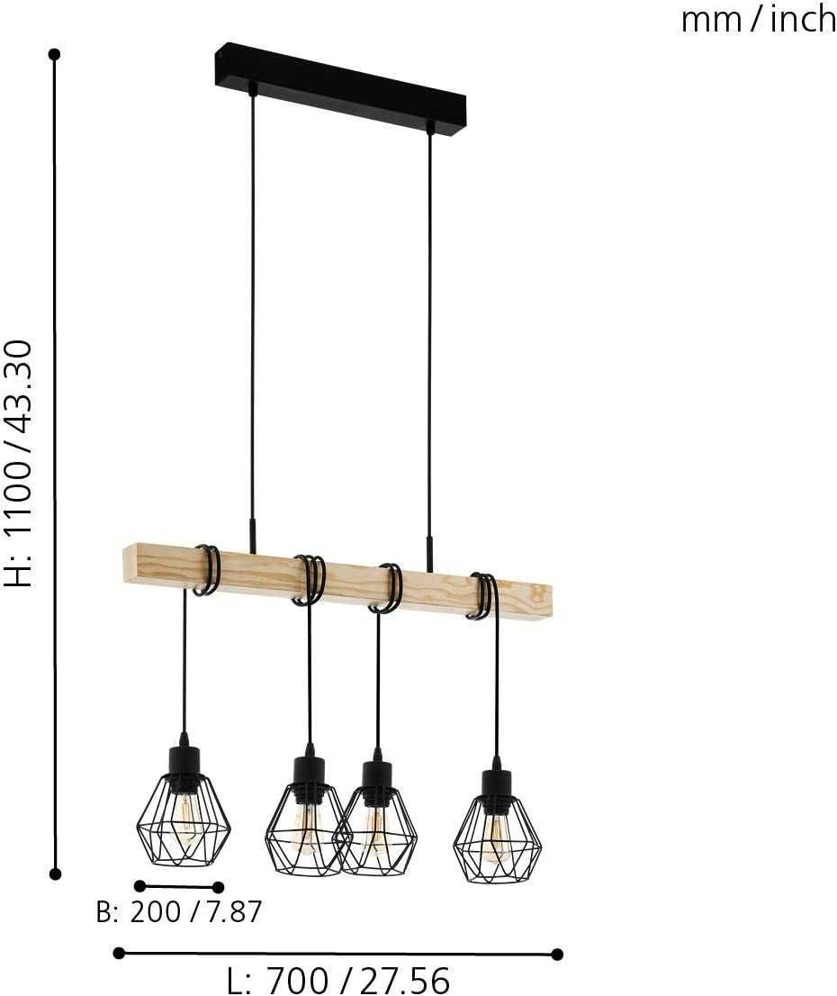 Pendul vintage, Townshend 4x60W,  110 x 70 x 20 cm