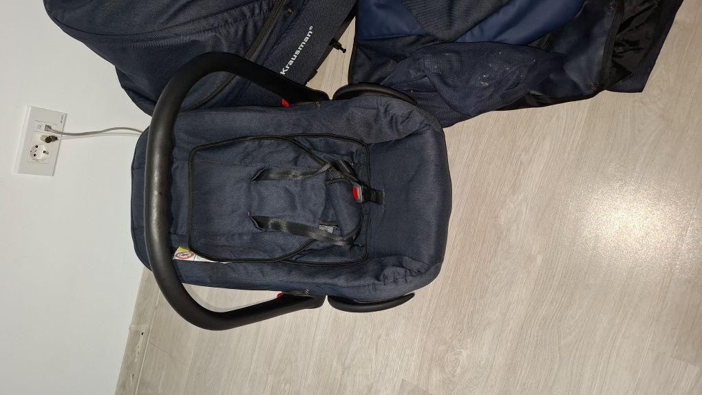 Cărucior 3 în 1 Krausman Trend Dark Blue Prestige