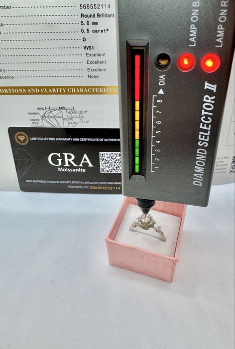 Сребърен пръстен с мойсанит (Диамант) 0.5 карата