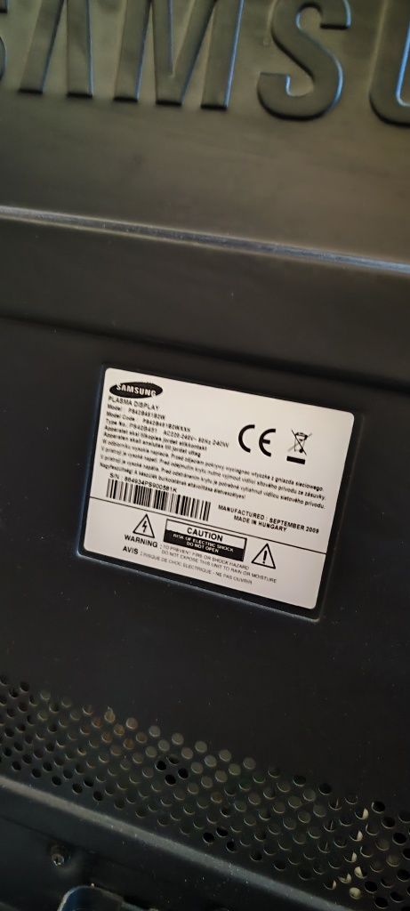 Vând tv plasma Samsung 42 inch