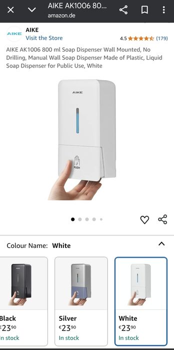 Dozator săpun lichid  800ml Aike AK 1006 montaj perete șampon gel duș