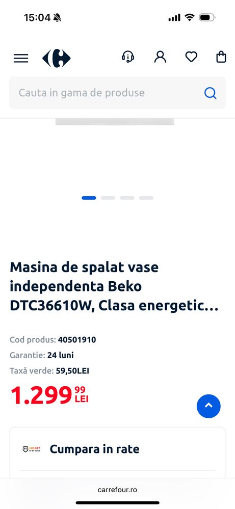 Masina mica de spalat vase independenta Beko DTC36610W