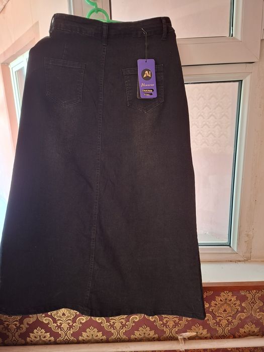 Юбка джинсовка, чёрная, Турецкая. 44. 46 размер.