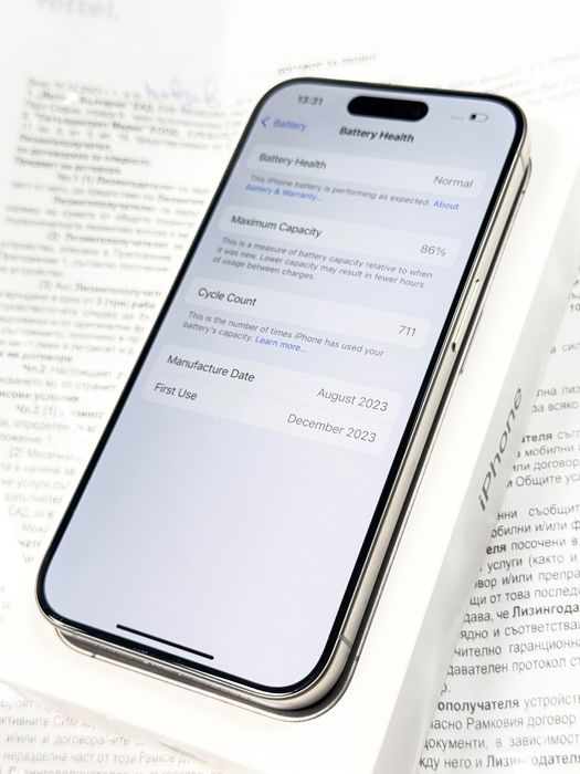 ГАРАНЦИЯ Apple iPhone 15 Pro 128GB 86%BH - Natural Titanium