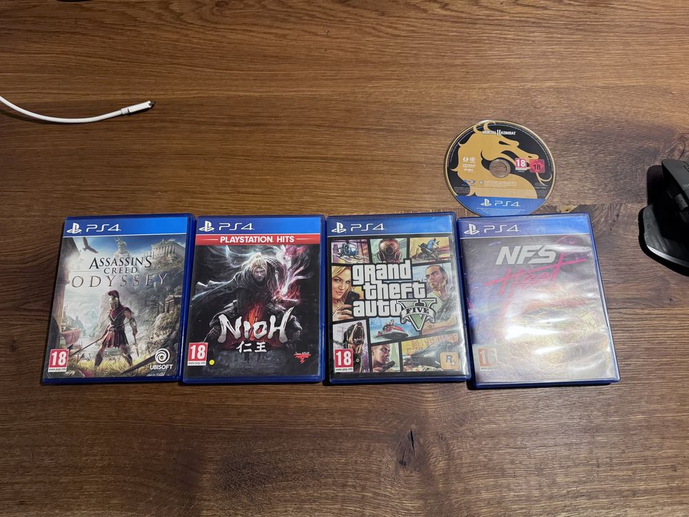 Jocuri PS4(GTA 5, AC Odysey, NFS Heat, Nioh, Mortal Kombat)