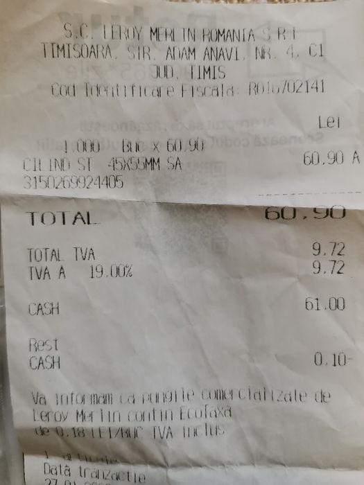 Butuc yală ușă - 45/55 mm