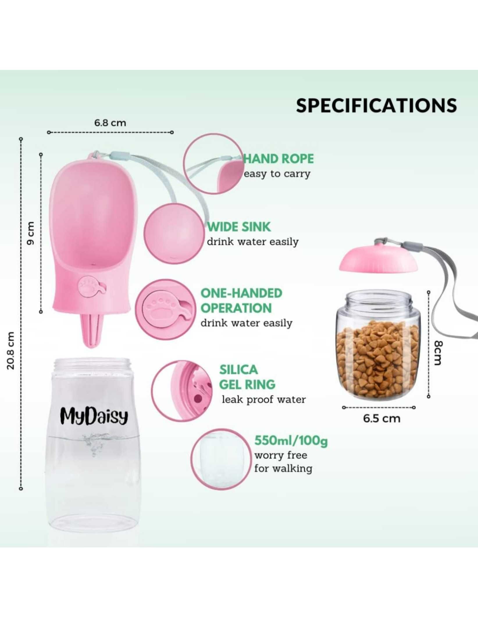 Бутилка за куче 550ml/100g