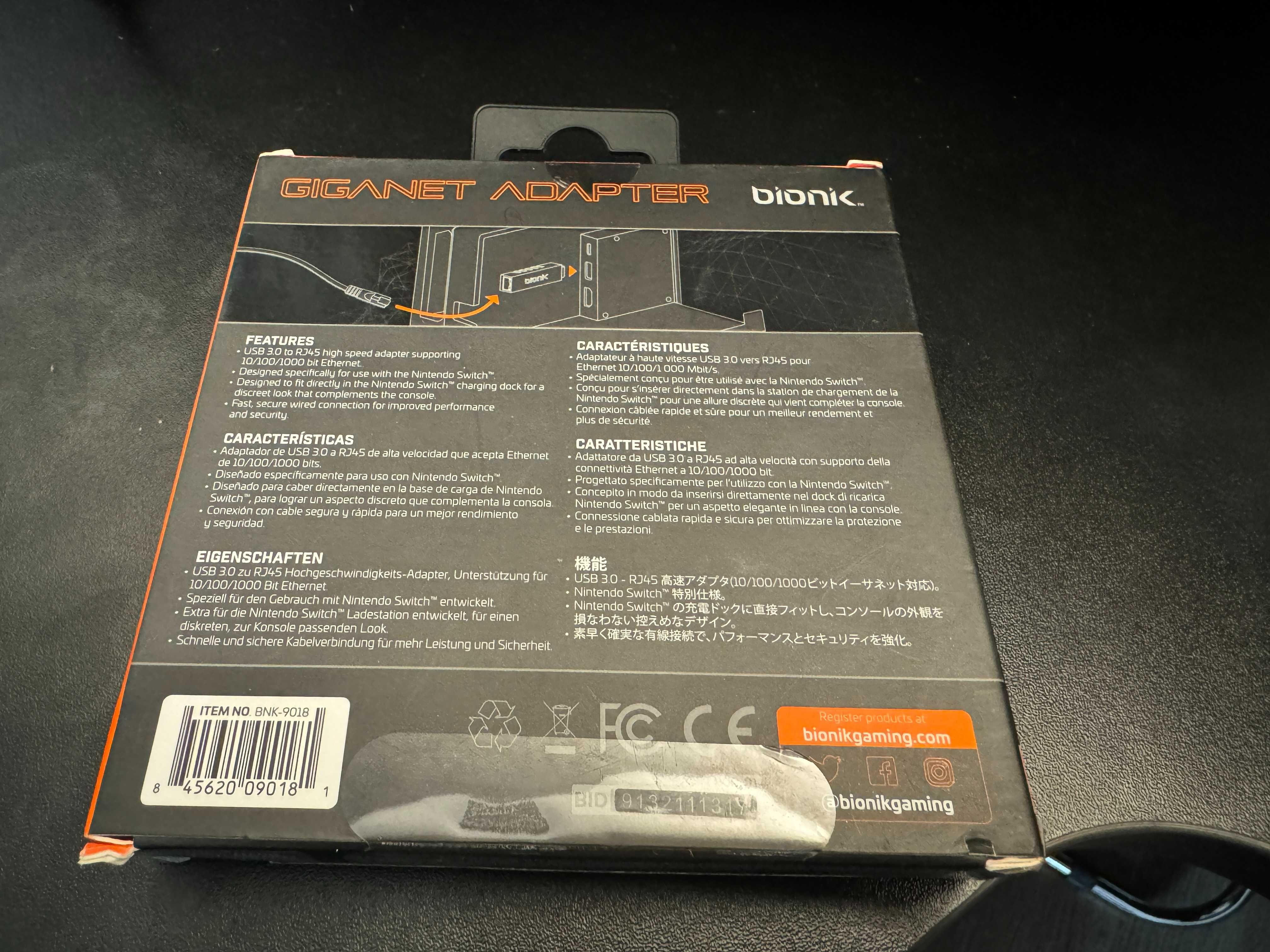 Adaptor USB 3.0 Gigabit Ethernet (Bionik, Nintendo Switch)