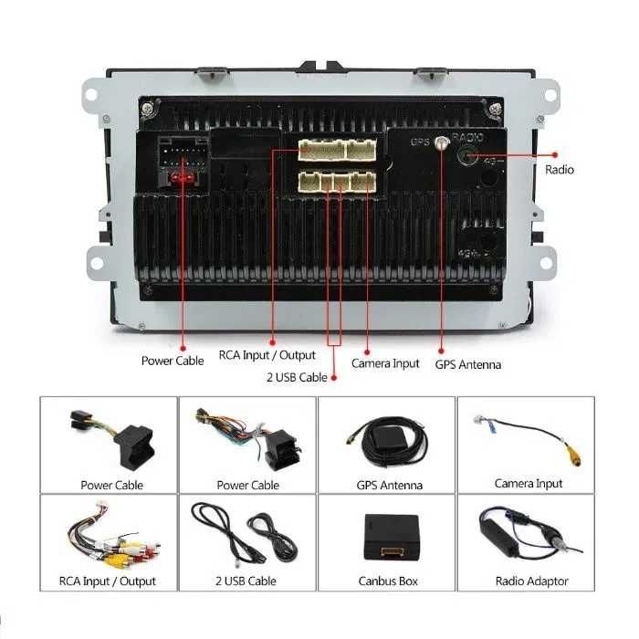 Navigatie  dedicata VW, Skoda, 4GB RAM/64GB ROM, Android 14