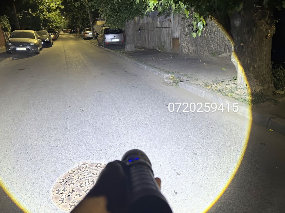 Lanternă Police de Mare Putere + TURBO AK138-1 LED PM60-TG, 8x18650