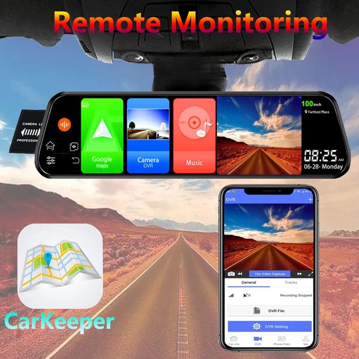 Видеорегистратор огледало с Андроид с ADAS, GPS, Bluetooth