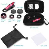 Kit profesional Lentile Foto 3 in 1, 198 grade, 15x Macro, 0.63x Wide