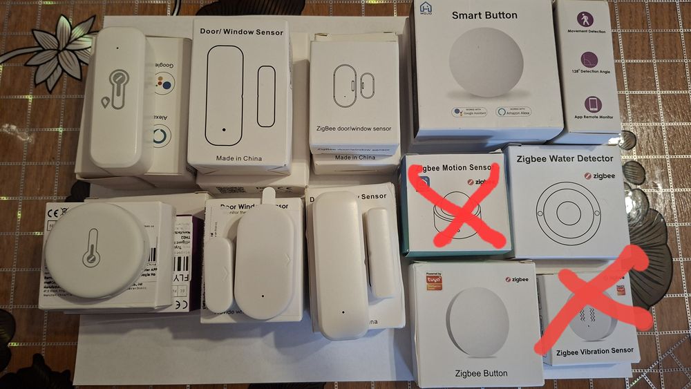 Senzori Zigbee geam/ușă + temperatură/umiditate + pir + inundație ++