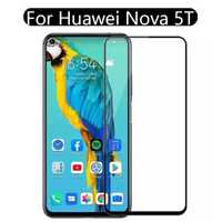 Huawei Nova 5T 9 SE - Folie Sticla Curbata 9D Neagra Full Cover