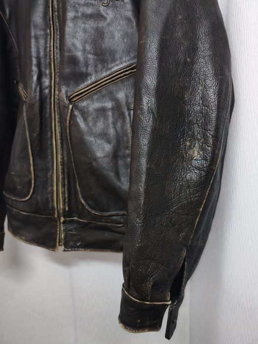 Мъжко Vintage кожено яке от естествена кожа WRANGLER р-р XL