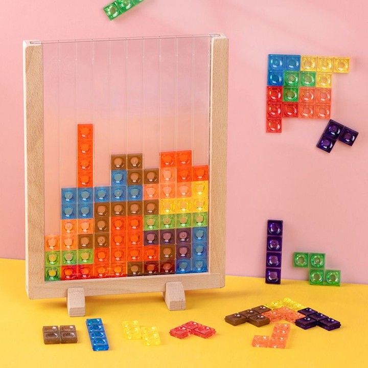 Вертикальный Tetris-мозаика с прозрачными блоками