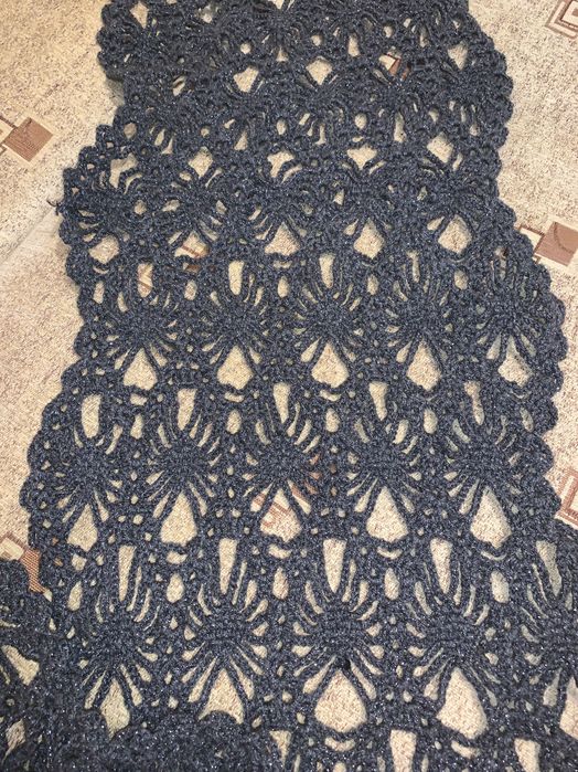 Esarfa fular 2,74 metri crosetata STELE fir dublu