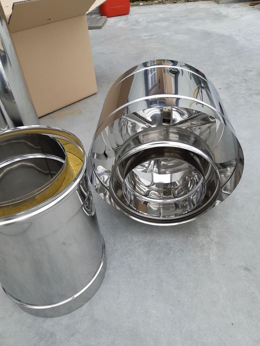 Coș de fum/ogeag/hrubă din inox cu dublu perete sau mono imp. italia