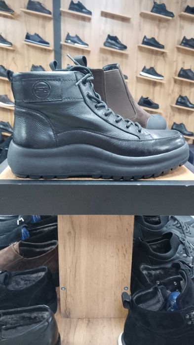 Мужские сапоги из натуральной кожи и меха