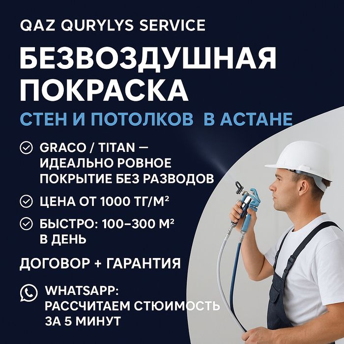 Покраска стен и потолков краскопультом