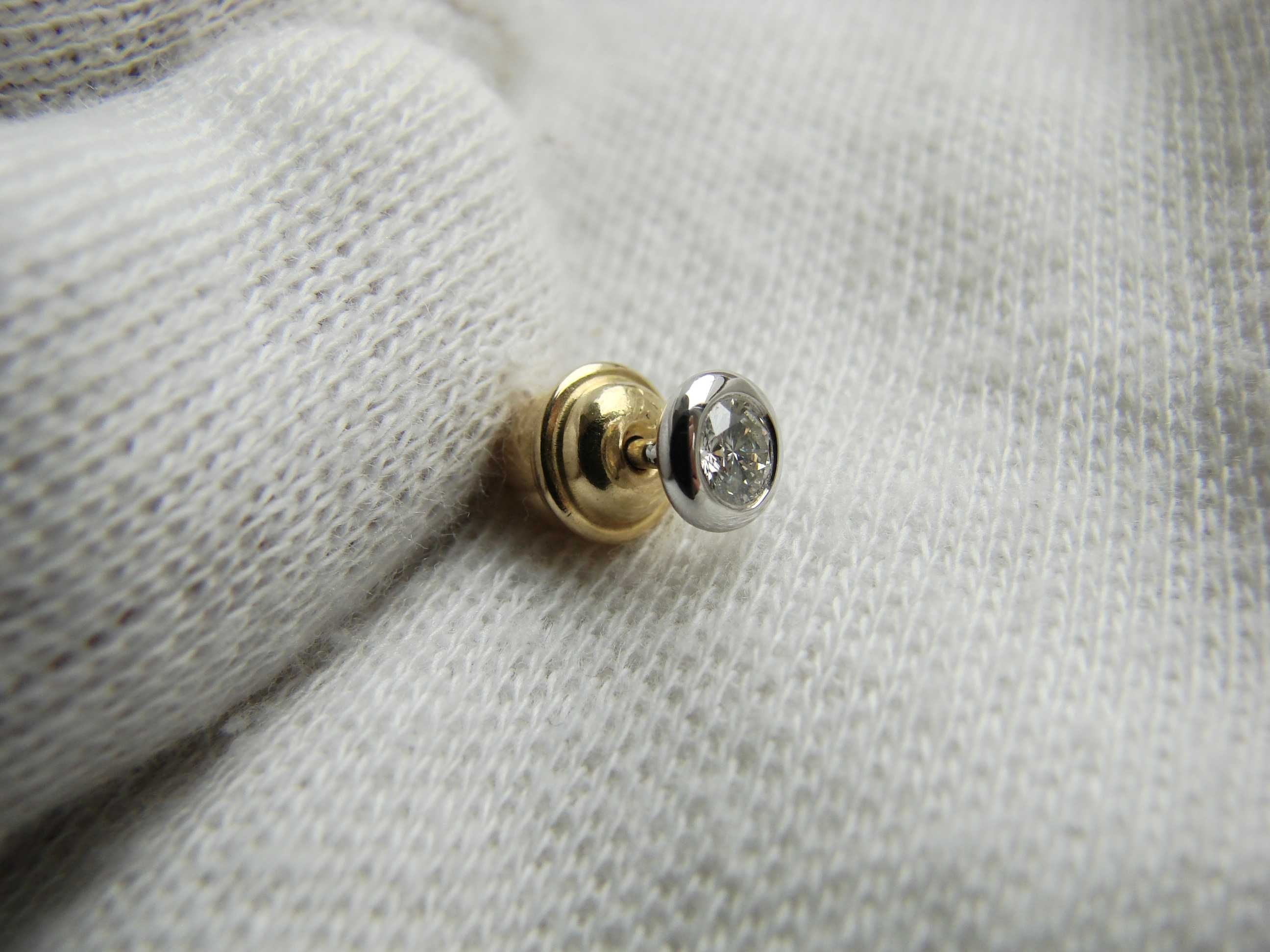 piercing aur 18k cercel cercei cu diamant 0.16ct. cercel stud aur