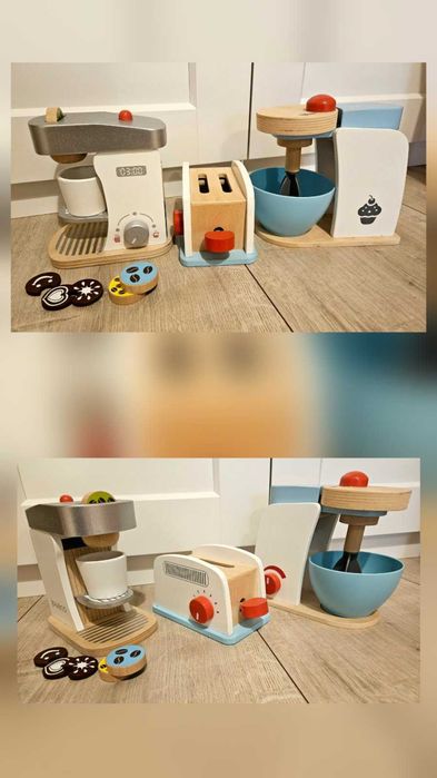 Детска кухня от дърво + много уреди и аксесоари