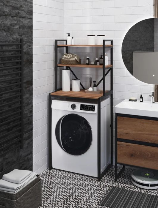 Стеллаж для ванной над стиральной машиной лофт
