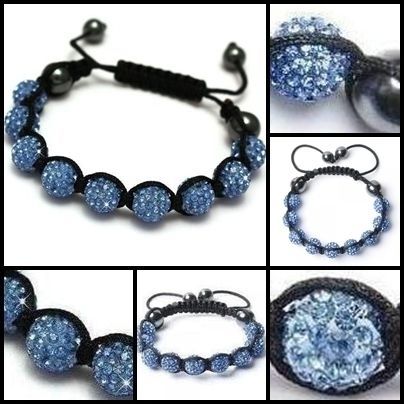 Bratara unisex 9 bile cristale 4 hematite Shamballa Shambala Sambala