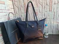 Tommy Hilfiger-Нова,тъмно синя текстилна чанта