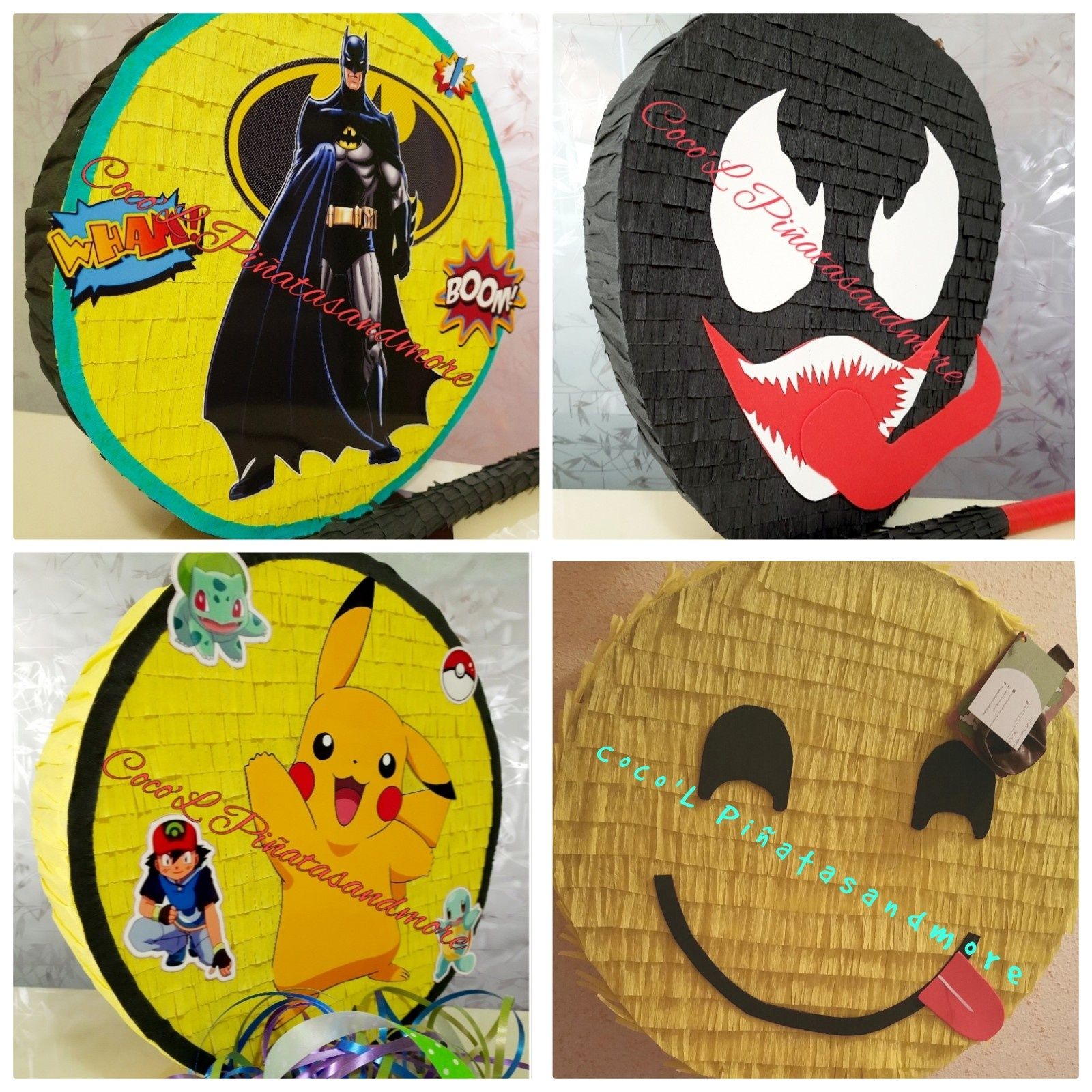 Piñata Minecraft,Pikachu,TNT,Lego,Roblox,FNAF,Batman,Venom