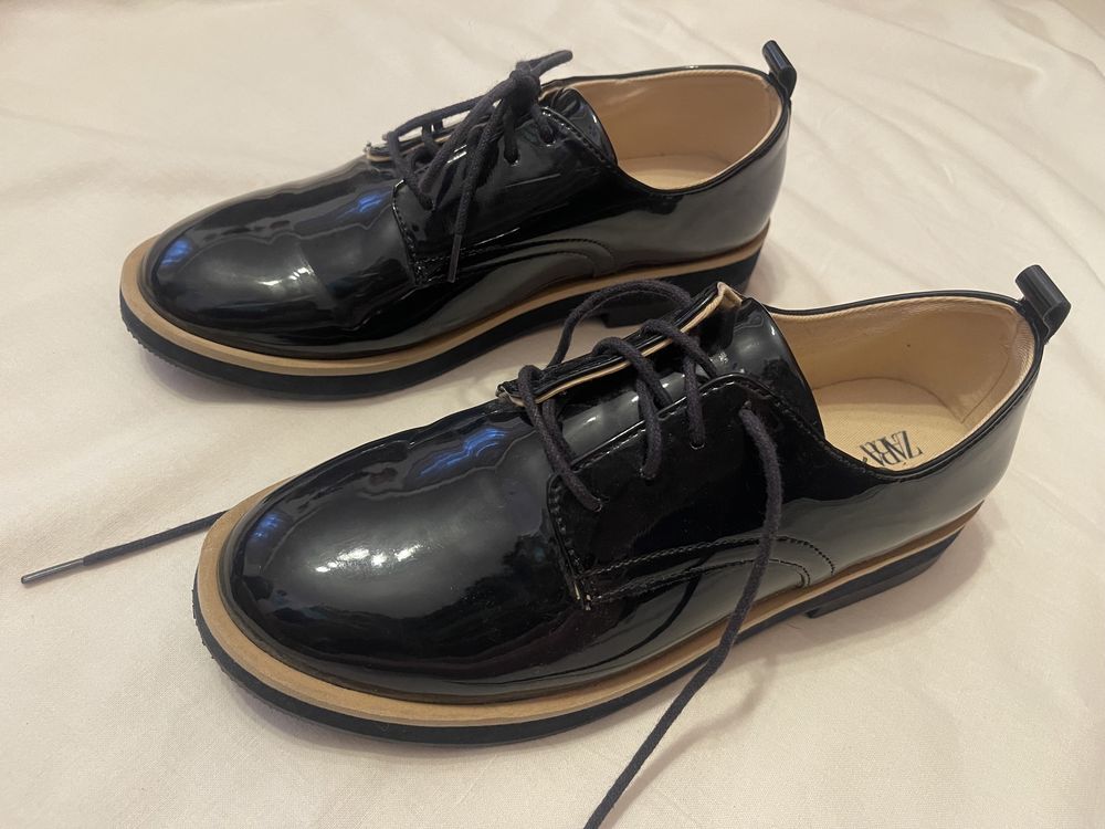 Zara Kids Pantofi derby eleganți Black Blue Mărimea 37